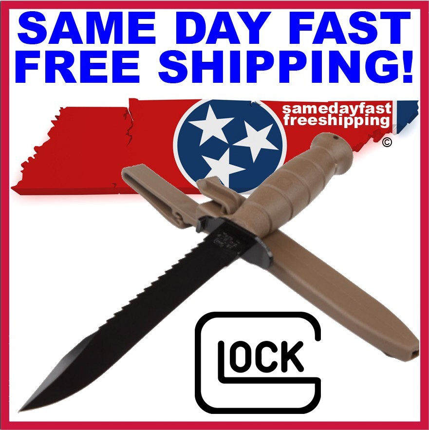 GLOCK FDE KD039179 Field Knife w/Sheath 6.5" w/Saw SAME DAY FAST FREE SHIPPING