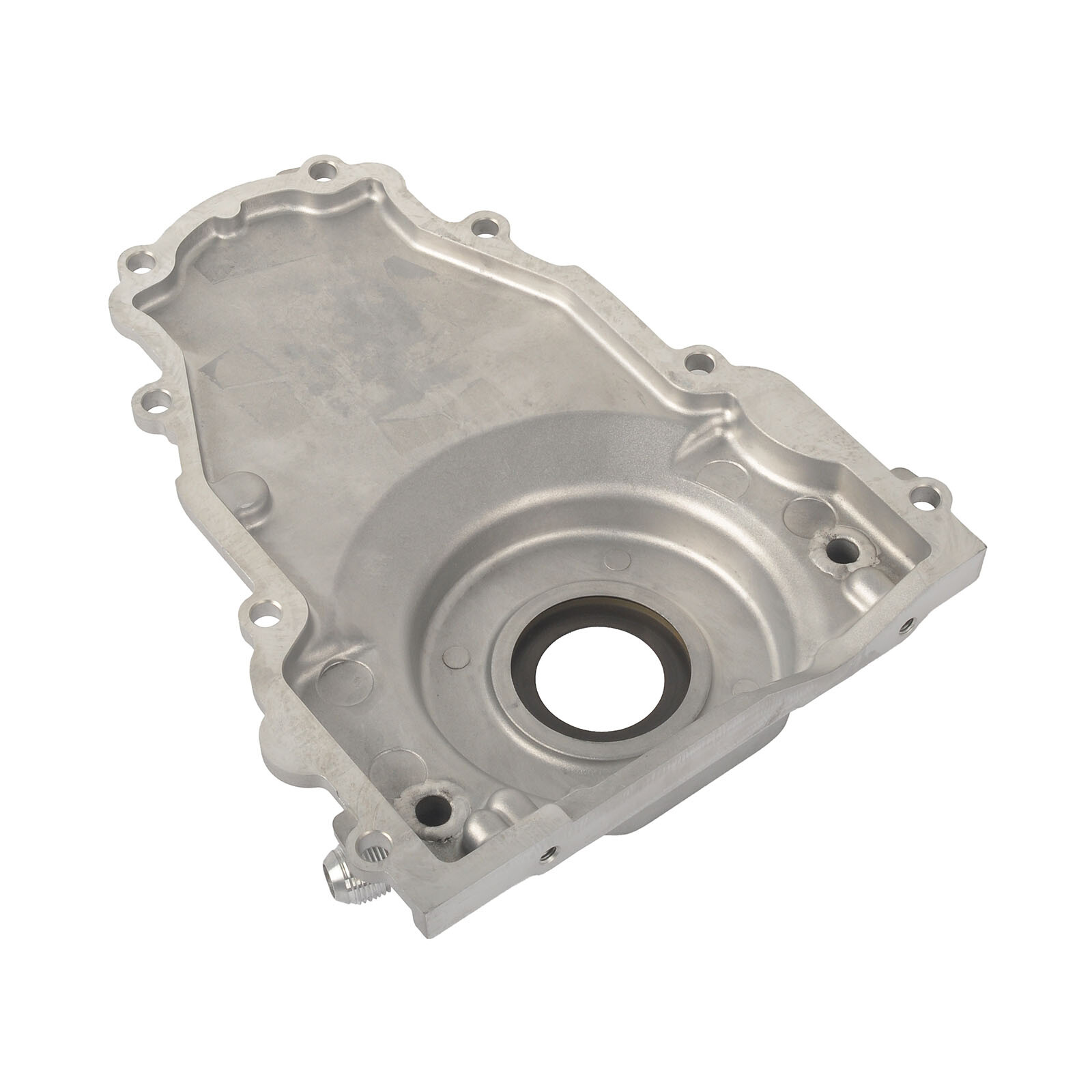 Timing Cover w/ 10AN Turbo Oil Drain Fitting For LS Gen 3 4.8L 5.3L 5.7L 6.0L