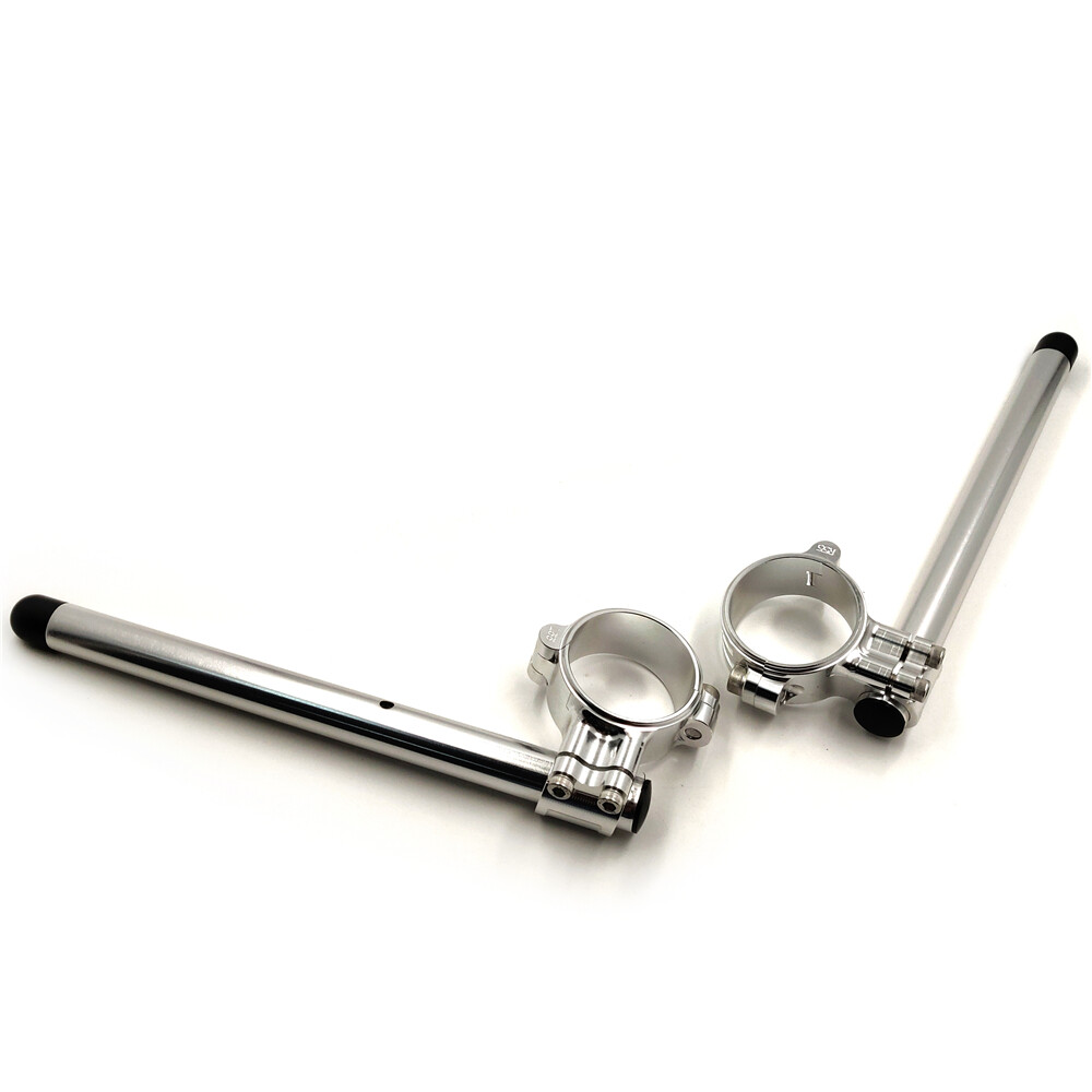 HTTMT- Silver CNC 55mm Clip-ons Handlebar Riser Handle Bar Compatible with Honda