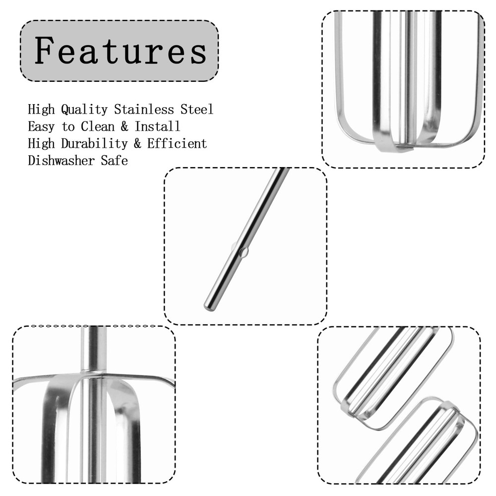 2 Pcs Hand Mixer Attachments Beaters, as shown, KitchenAid Silver