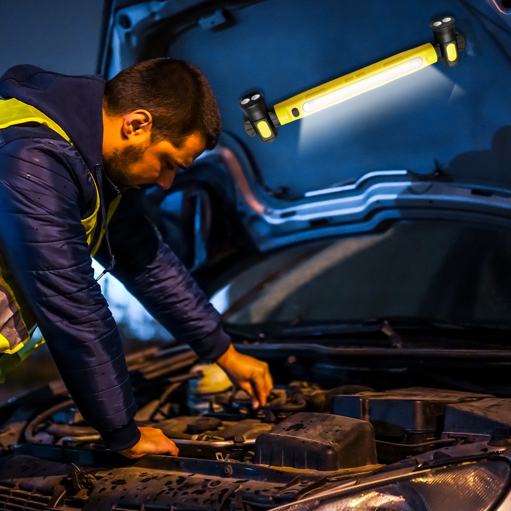 Magnetic LED Work Light Bar, 6000mAh Rechargeable Inspection Lamp 3 Color Modes