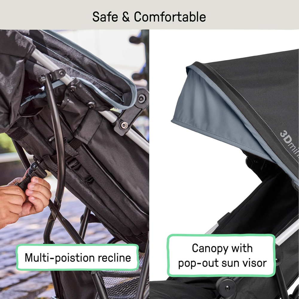 3D Mini Convenience Stroller – Lightweight Stroller with Compact Fold, Multi-Pos