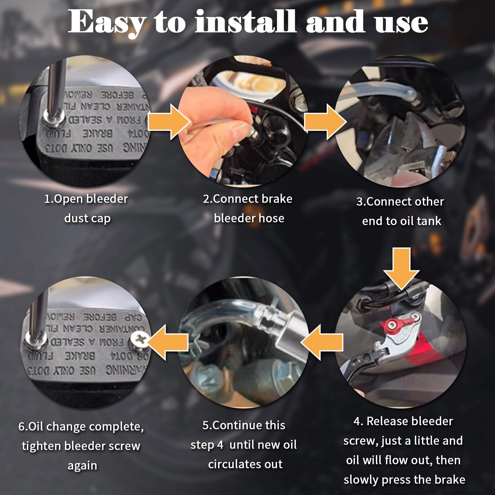 Brake Bleeder Hose,One Men Motorcycle Brake Bleeder Kit for Maintenance & Rep...