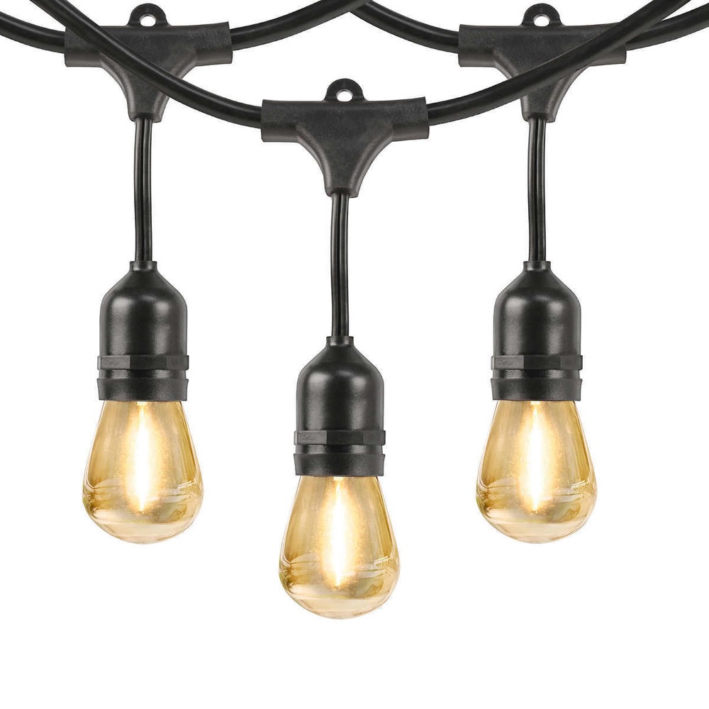 FEIT 48’ Outside LED String Lights, 24 Shatter Resistant Bulbs  2 PACK