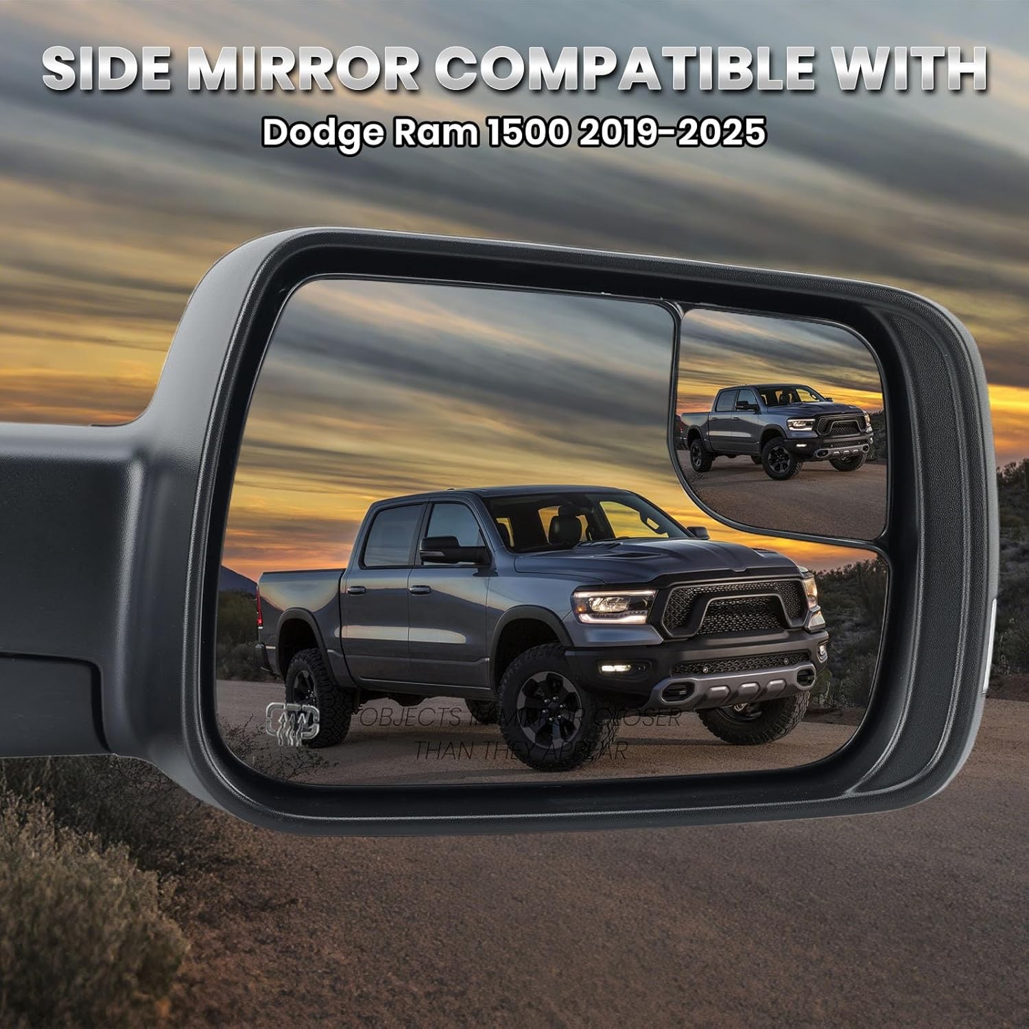 Heated Mirror w/Power Fold Signal Light Right For 2019-2024 Ram 1500 68276500AH