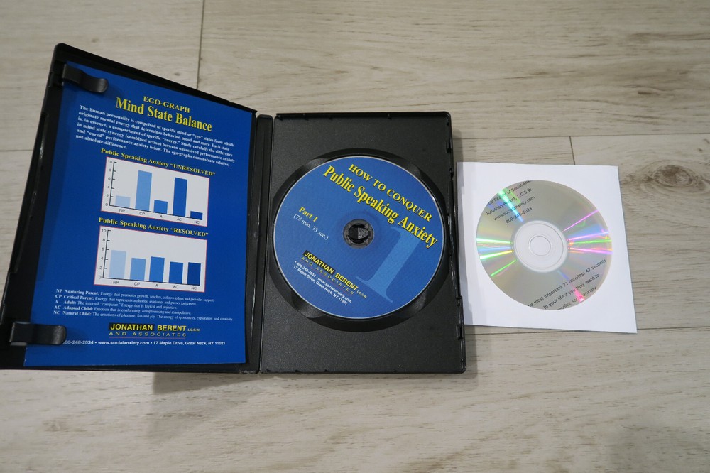JONATHAN BERENT How to Conquer Public Speaking Anxiety CD 3 Disc Set
