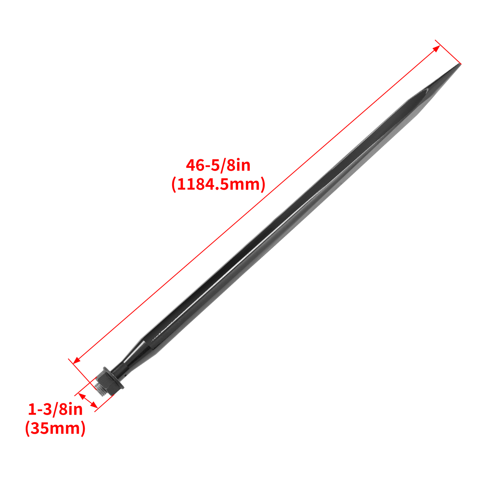 49 in Steel Hay Bale Spear Spike Fork Tine for Tractors Loaders