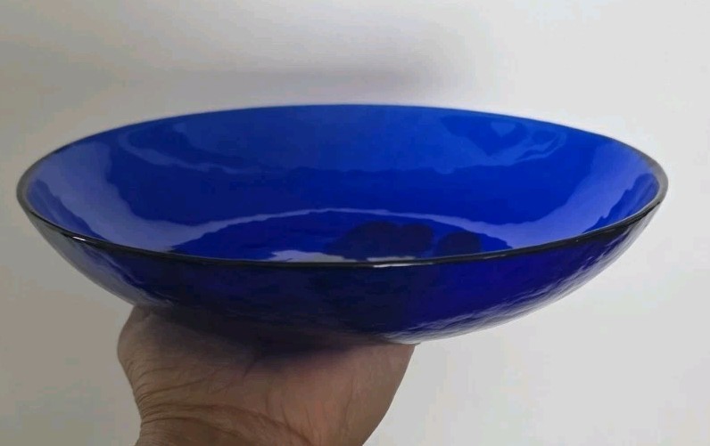Cobalt Blue ,Pottery Barn 8.5" Glass Coupe Pasta Bowl - Pebbled Textured
