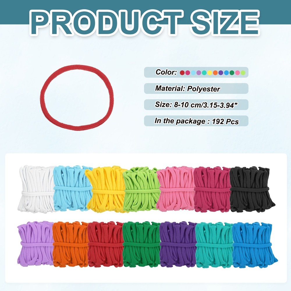 192 Pcs Potholder Loom Refill Loops, Elastic Potholder Weaving Loops, 12 Colors
