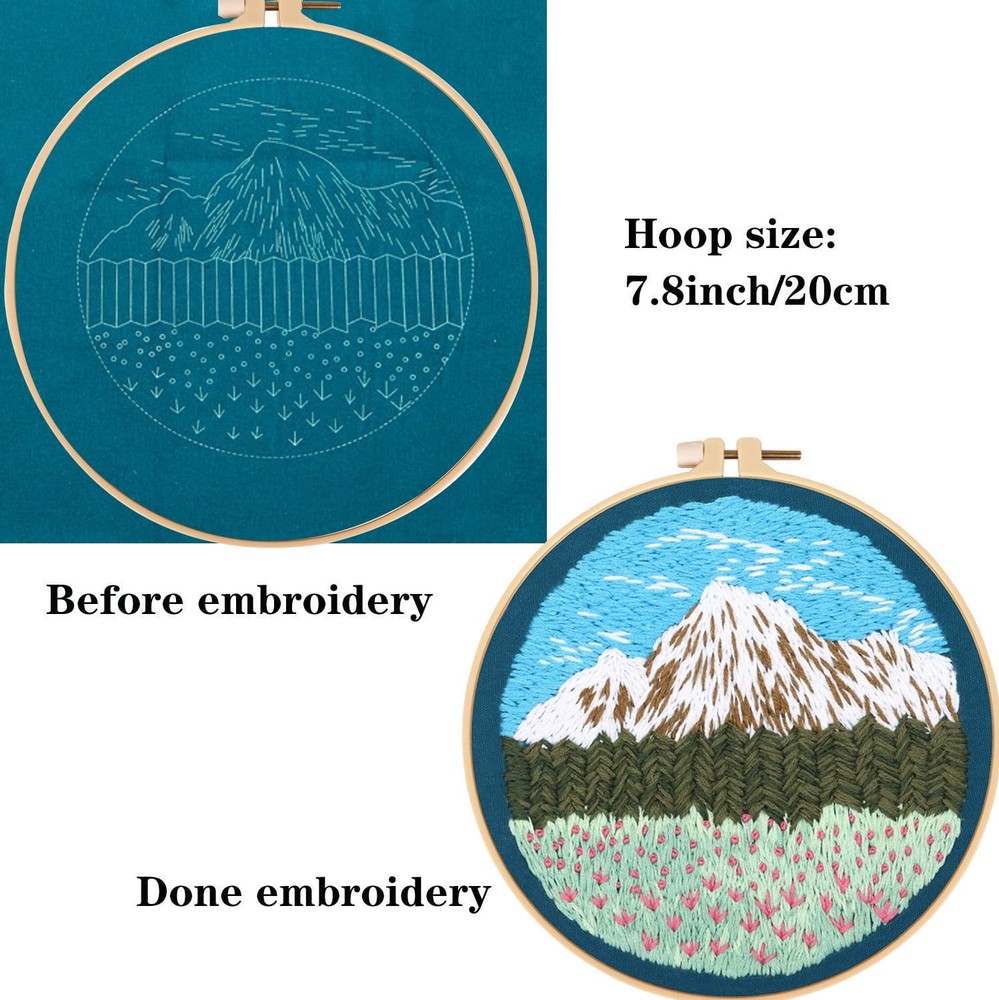 Tcbasrt 4Pack Embroidery Starters Kit with Pattern for Small, Multicolor