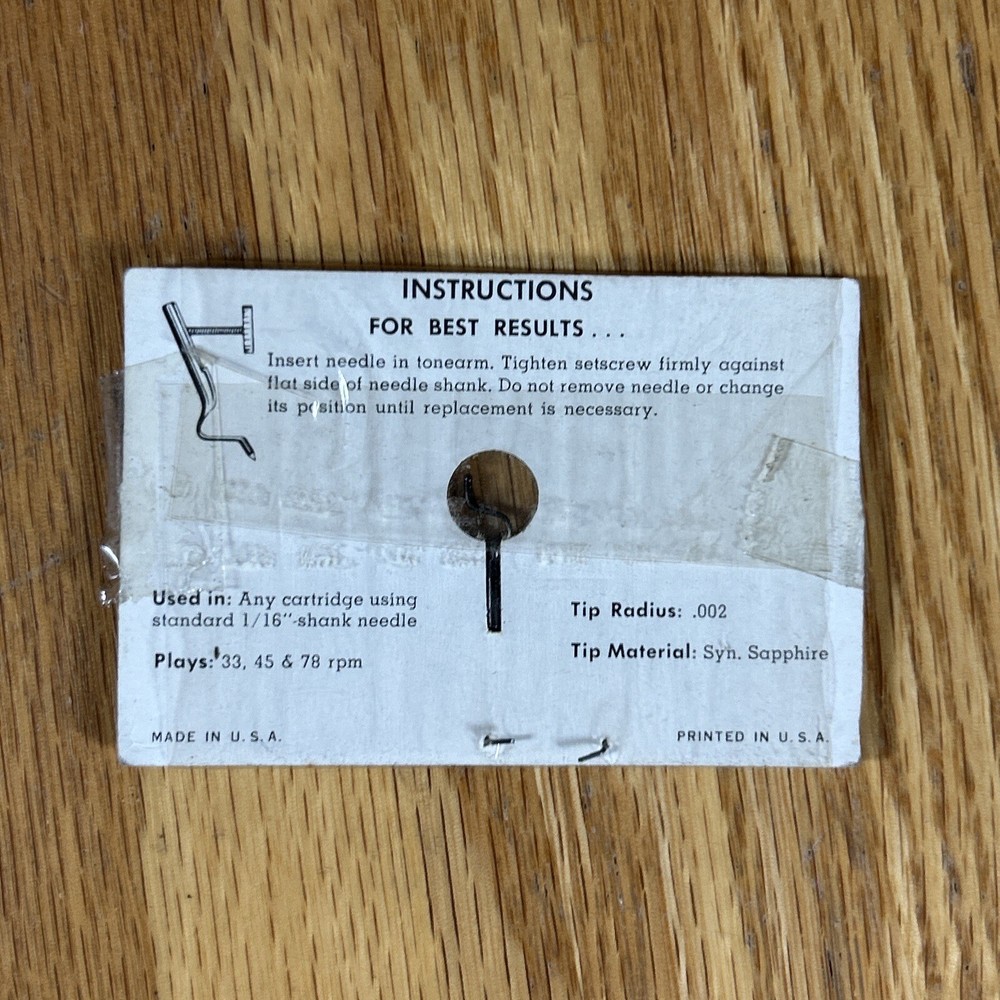 Vintage Electro Voice Phonograph Needle Package Power Point Replacement Sealed