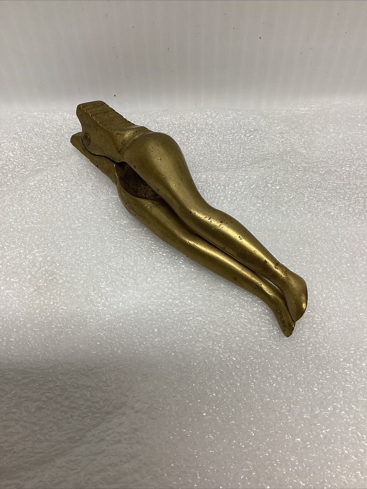 Vintage Art Deco Ladies Legs Nutcracker~Nut Cracker~Solid Brass~4.75"