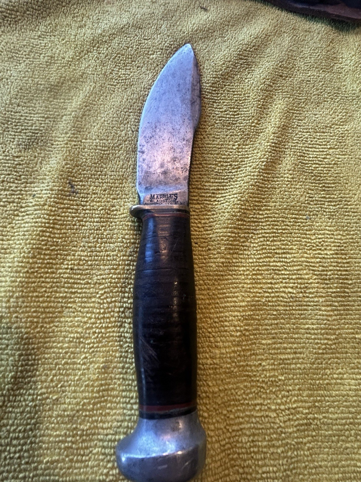 Marbles Gladstone Mich Woodcraft Pat 1915 Fixed Blade Knife W/Orig Sheath