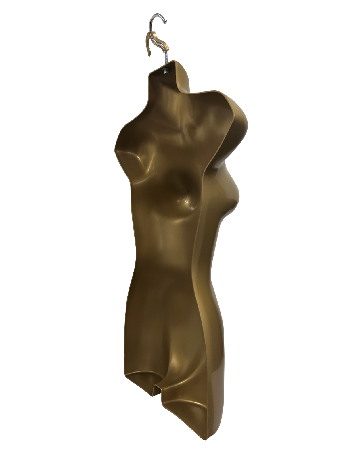 DisplayTown Gold Female Mannequin Hip Long Body Torso Dress Form & Hanging Hook
