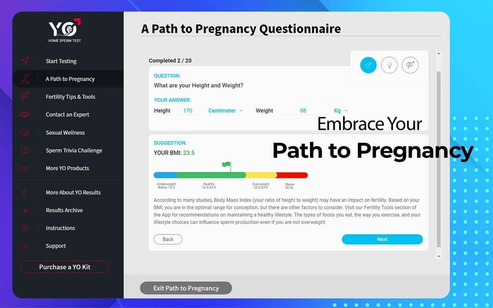 YO Home Sperm Test for MAC Computers, Windows PC universal with wi-fi