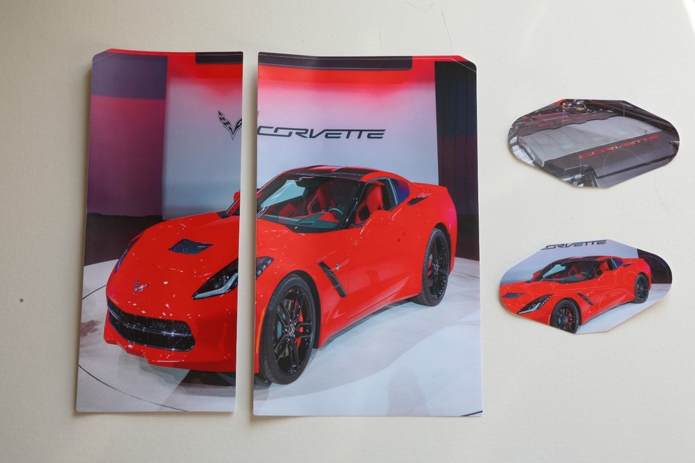 Sony PS4 Console and Controller Skins -- Red Corvette Theme (#0946)