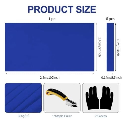 8ft Pool Table Felt Replacement Kit - Pre-Cut Billiard Cloth, Gloves & Tools