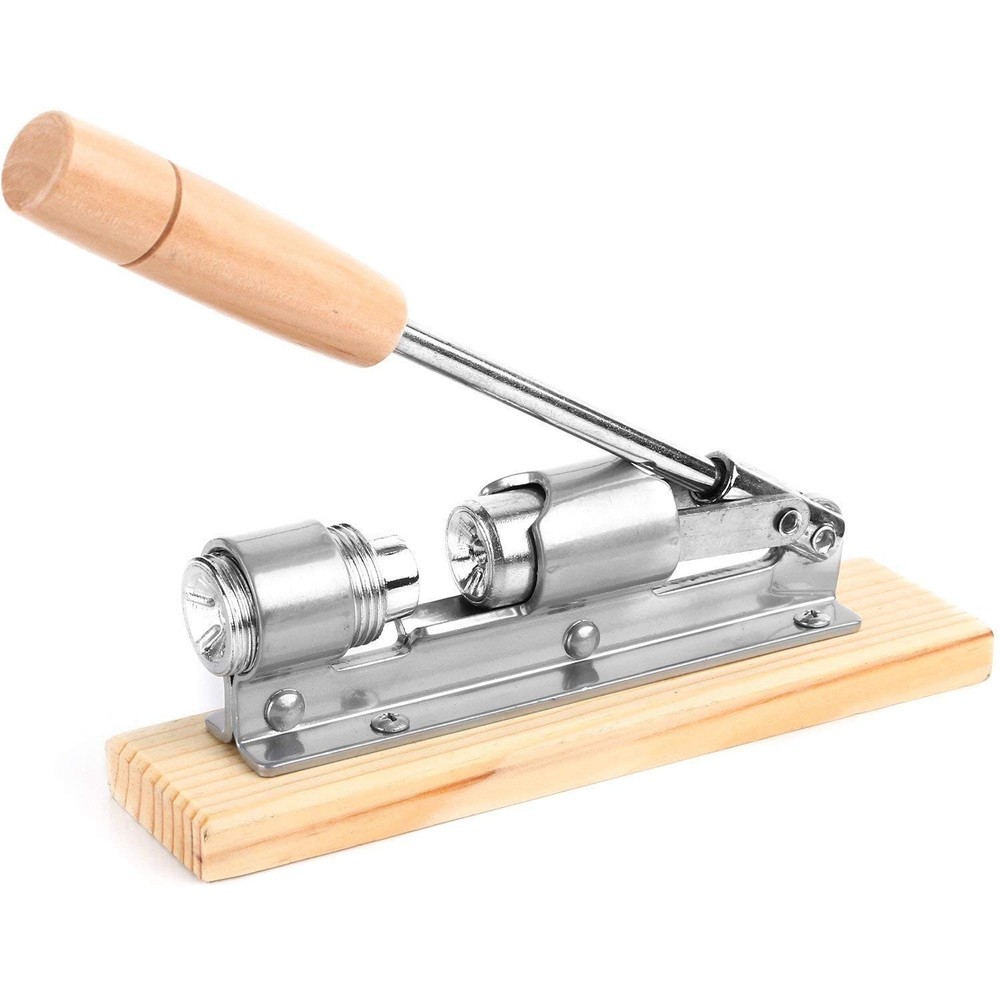 Nut Cracker Plier Opener Tool Desktop Wood Base & Handle Pecan Walnut Cracker