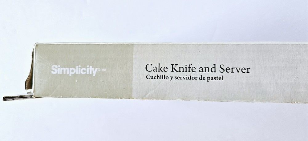 Simplicity 2pc Cake Knife & Server Set NIB Wedding Special Occasion