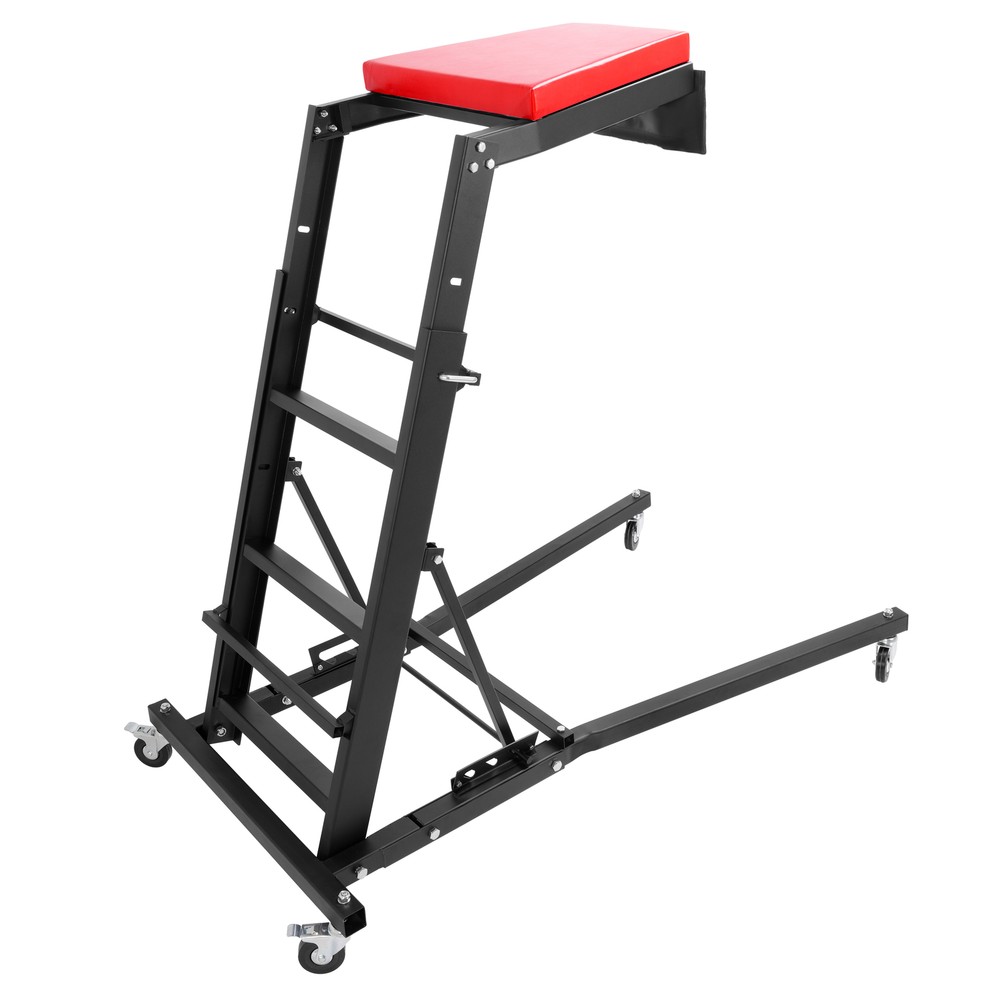 Foldable Topside Creeper Adjustable 48" - 66" Movable Ladder W/ 4 Wheels