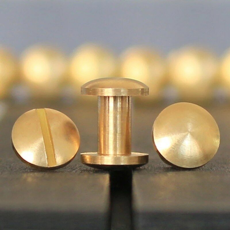 20pcs Solid Brass Binding Chicago Screws Nail Stud Rivets Leather Craft Handwork