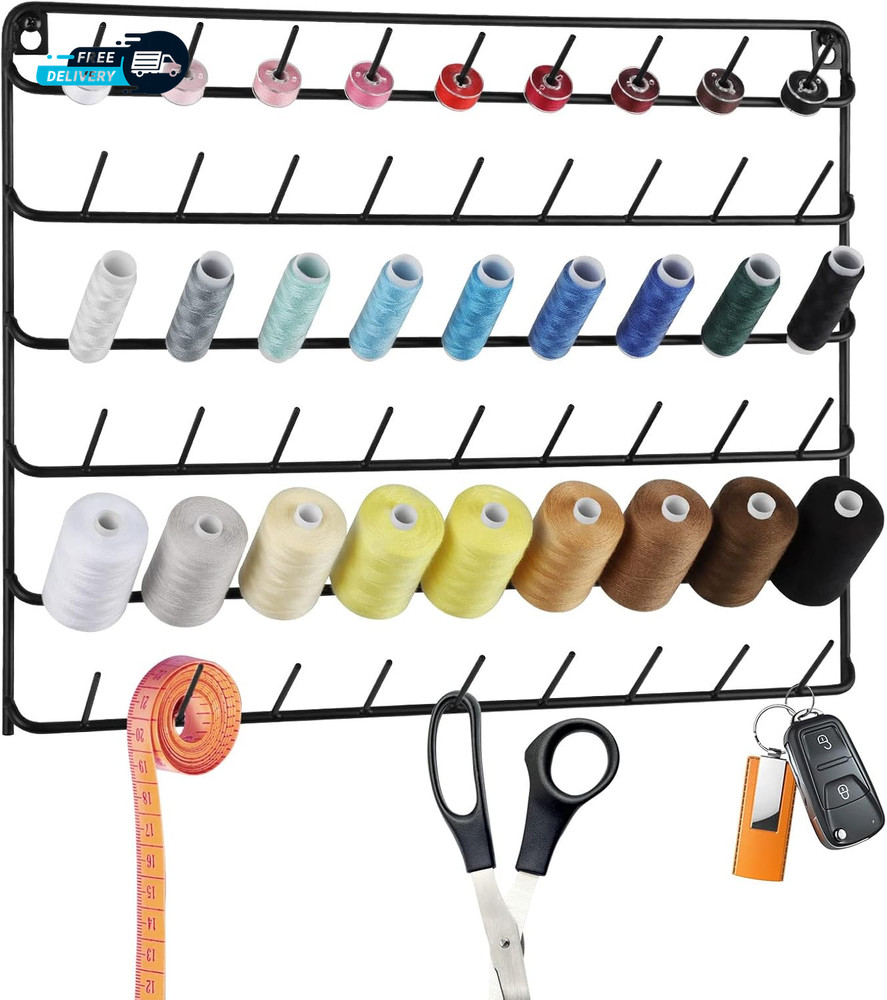 Thread Holder Wall 2Pack54 Spools Thread Rack Wall Mount Embroidery Spool Thread