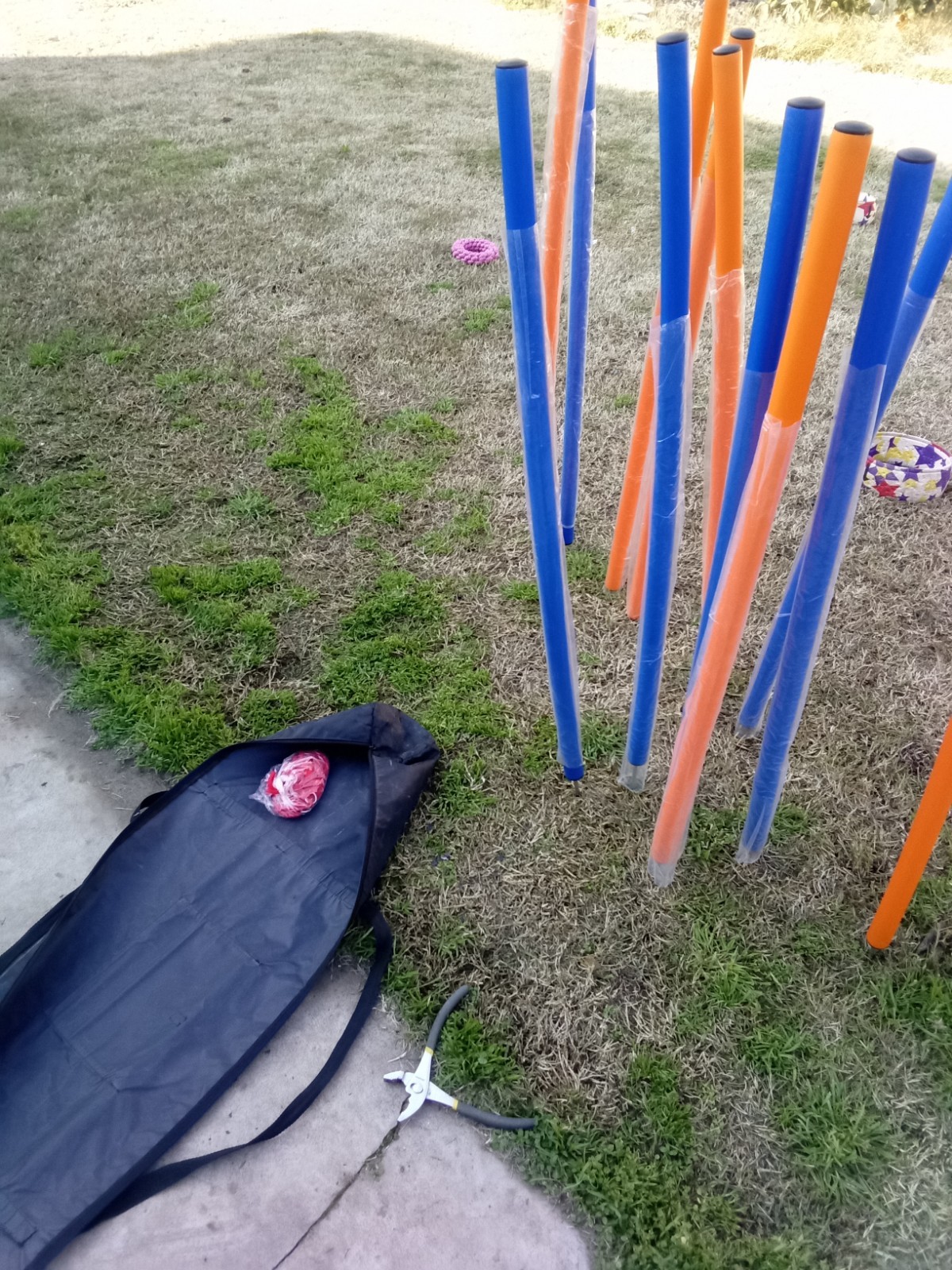 WEAVE POLES Agility Slalom Pole for Dogs Pets Blue Orange Pack of 12 By TRIXIE