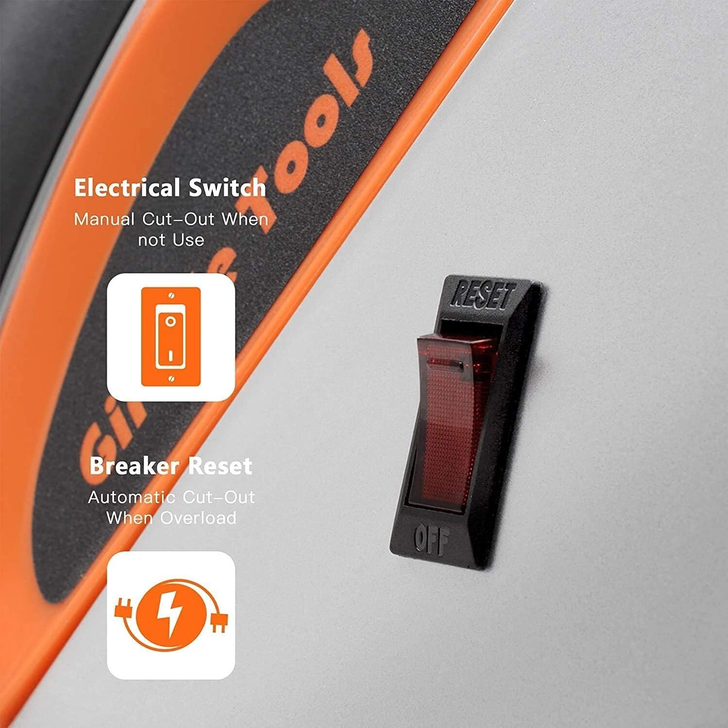 Giraffe Tools Electric Cord Reel Retractable Extension Power Cord 12AWG/3C SJTOW