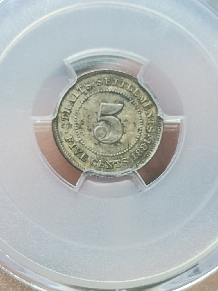 Straits Settlements 1881 5 Cents PCGS MS62