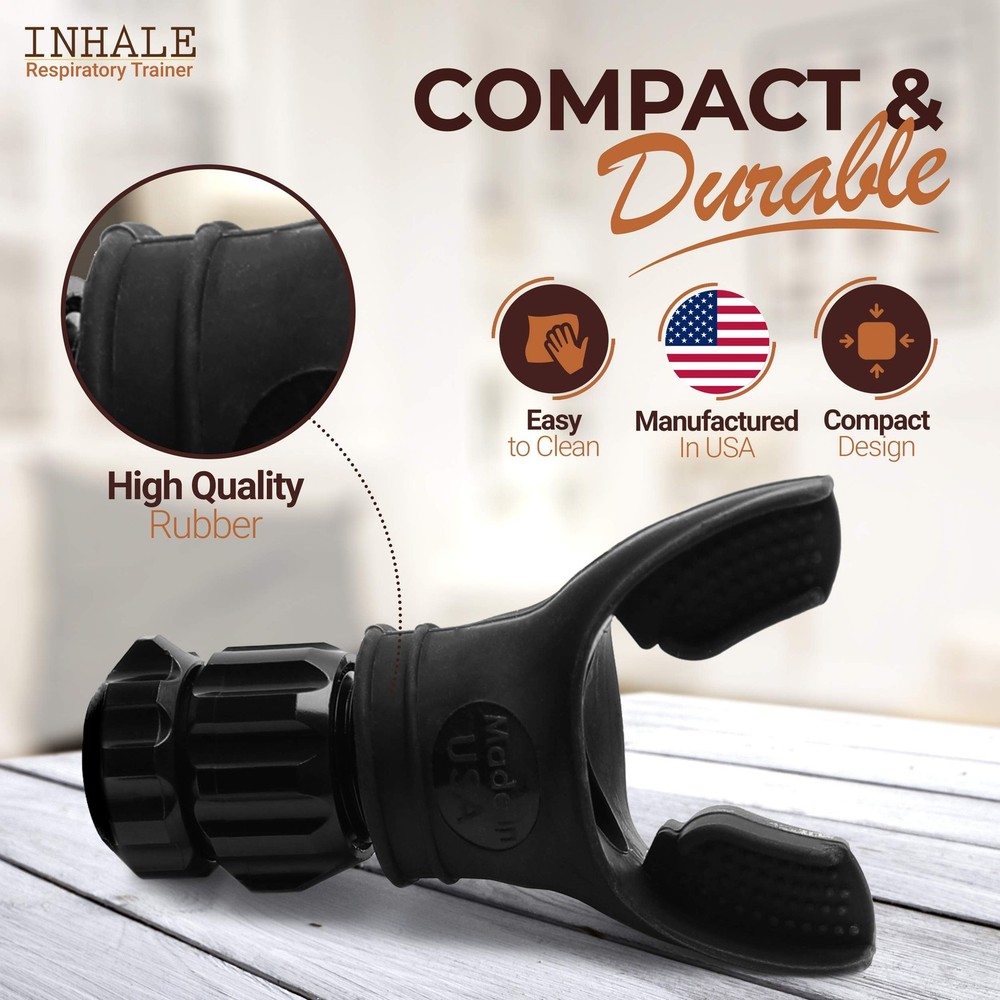 Inhale Respiratory Trainer | Compact Lung Exercise Device with High Grade Sil...