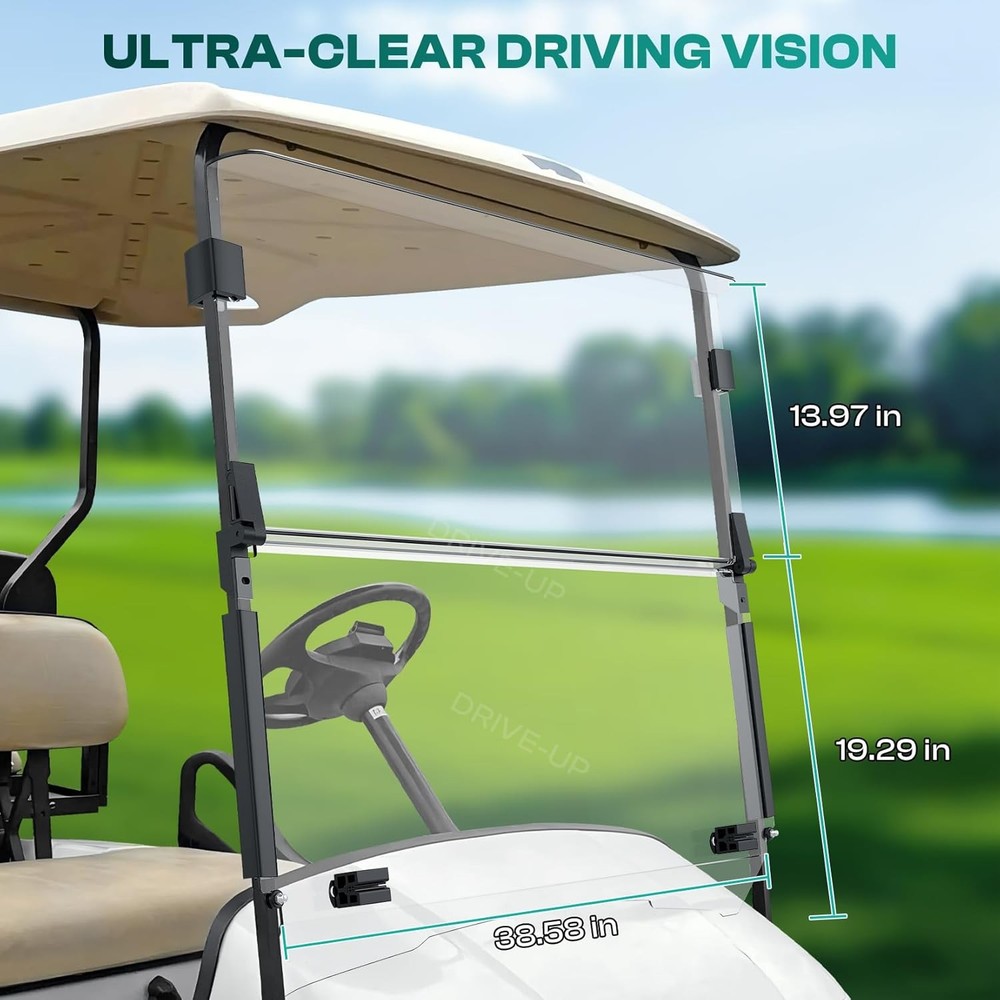 EZGO TXT Windshield Foldable Clear 1995-2013