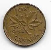 Canada 1962 Copper Penny Circulated