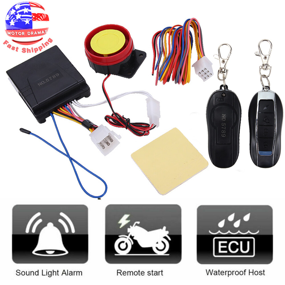 New Motorcycle Scooter ATV Security Alarm System Anti-theft Remote Control Start