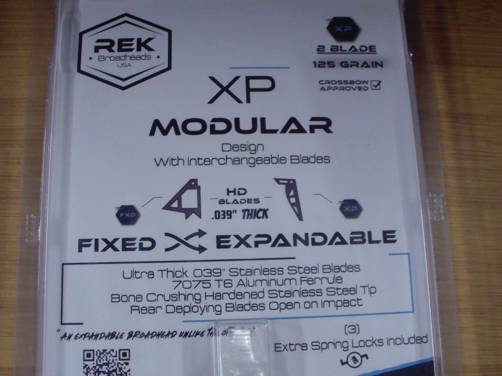 REK XP Broadhead 125 Grain 3 Pack 2 BLADE 1.85 CUT