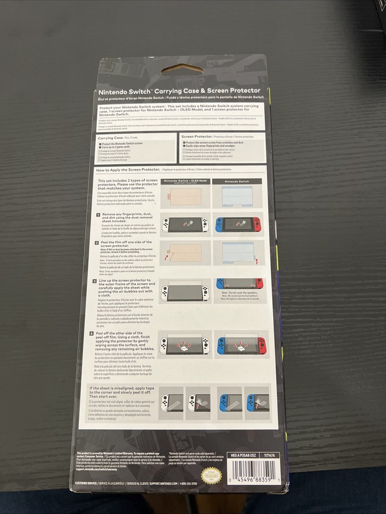 Nintendo Switch Carrying Case & Screen Protector - Splatoon 3 Edition NEW