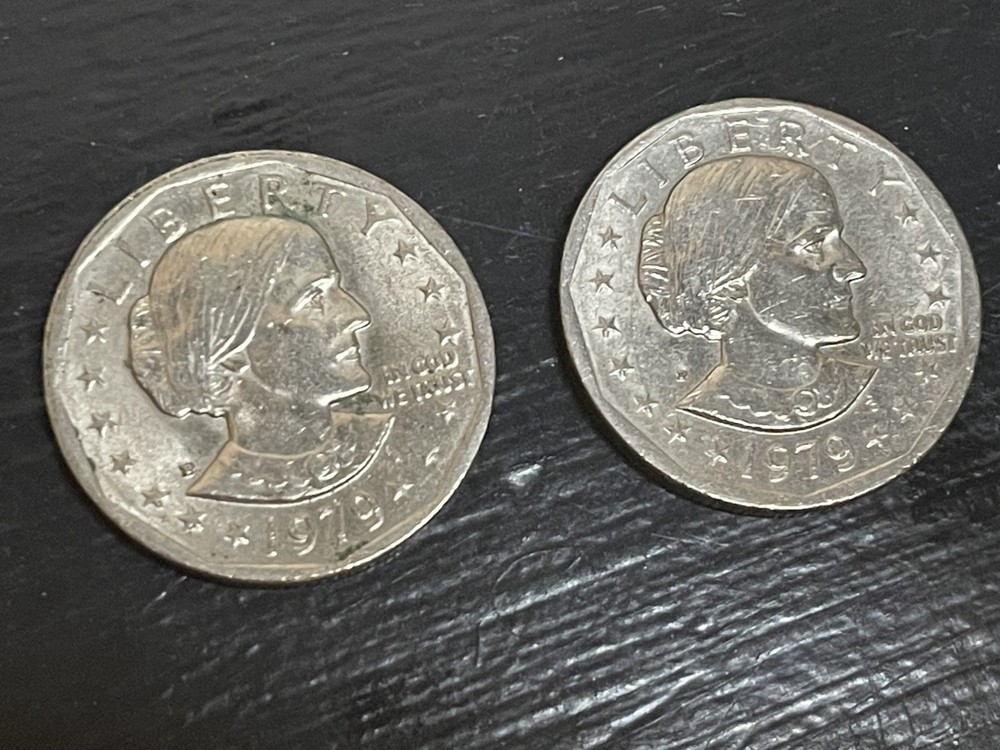 Two 1979-P Susan B. Anthony dollar coins