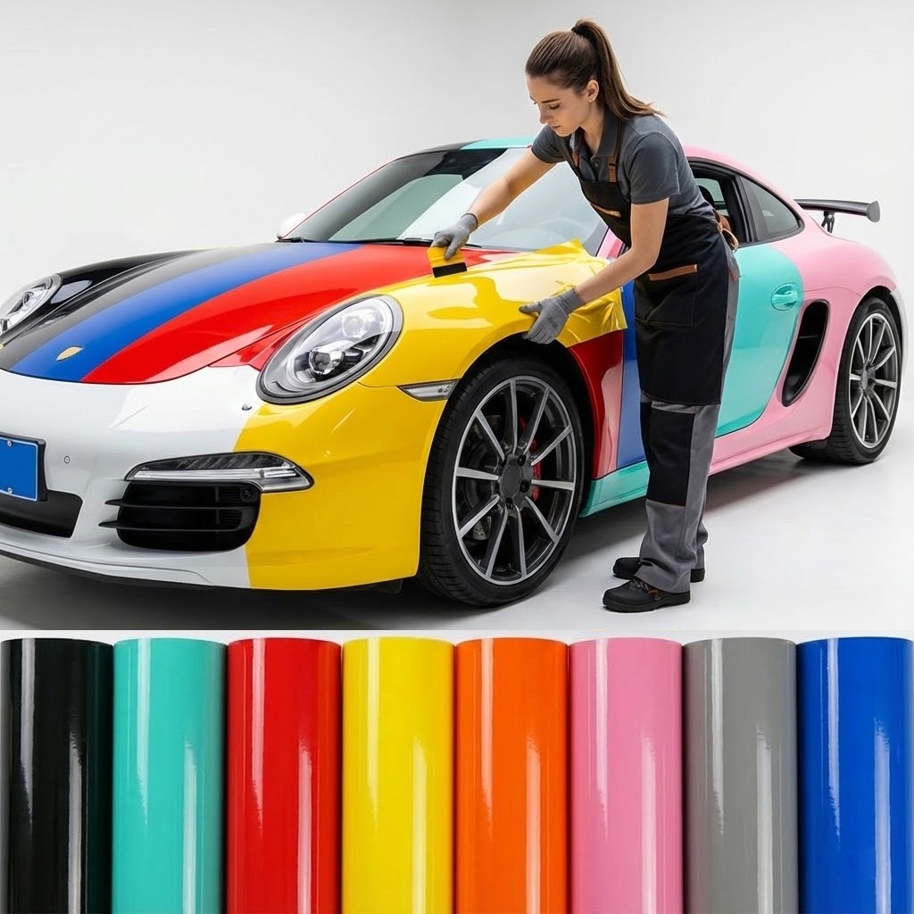Premium High Gloss Vinyl Film Car Wrap Sticker Decal DIY Bubble Free Air Release
