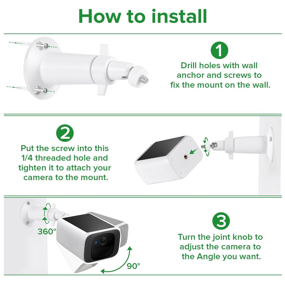 2Pack Security Camera Mounting Bracket for eufy Solocam S220/C210, White