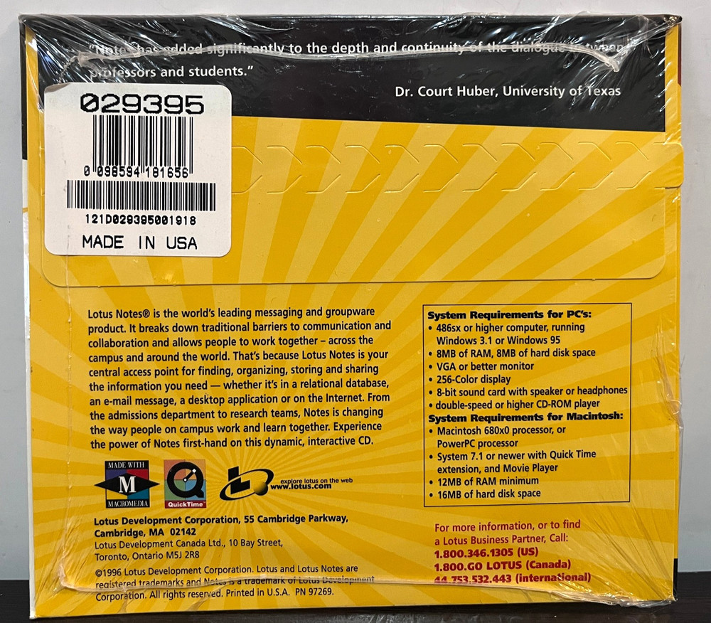 Lotus Notes 4 - Working Model CD - New Sealed