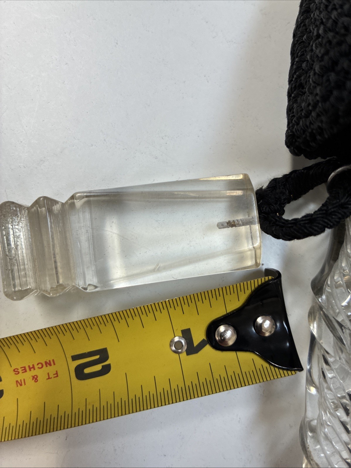 1930s Art Deco Crochet Handbag Clear Lucite Style Handle Provenance Depression