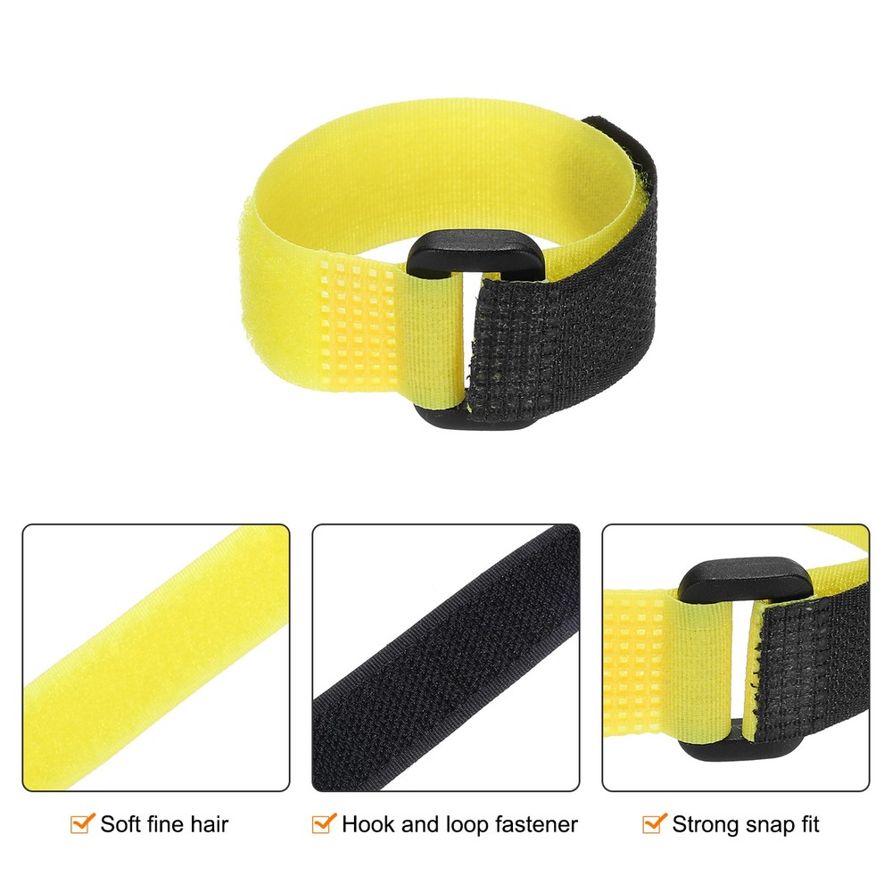 10 Pcs Battery Tie Down Straps, 0.8" x 8" Yellow Nylon Hold Down Hook Loop Strap