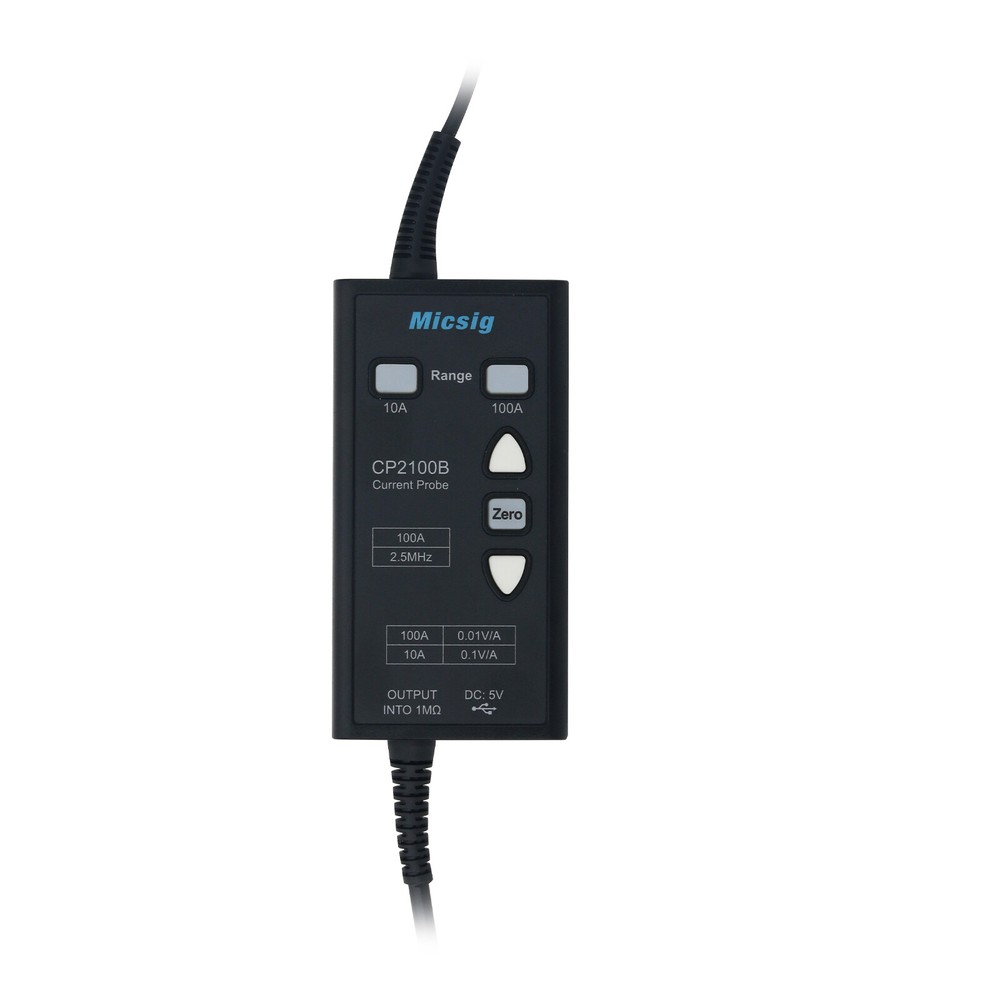 2.5MHz 10A/100A AC DC Current Probe USB Powered for Oscilloscopes+BNC Interface