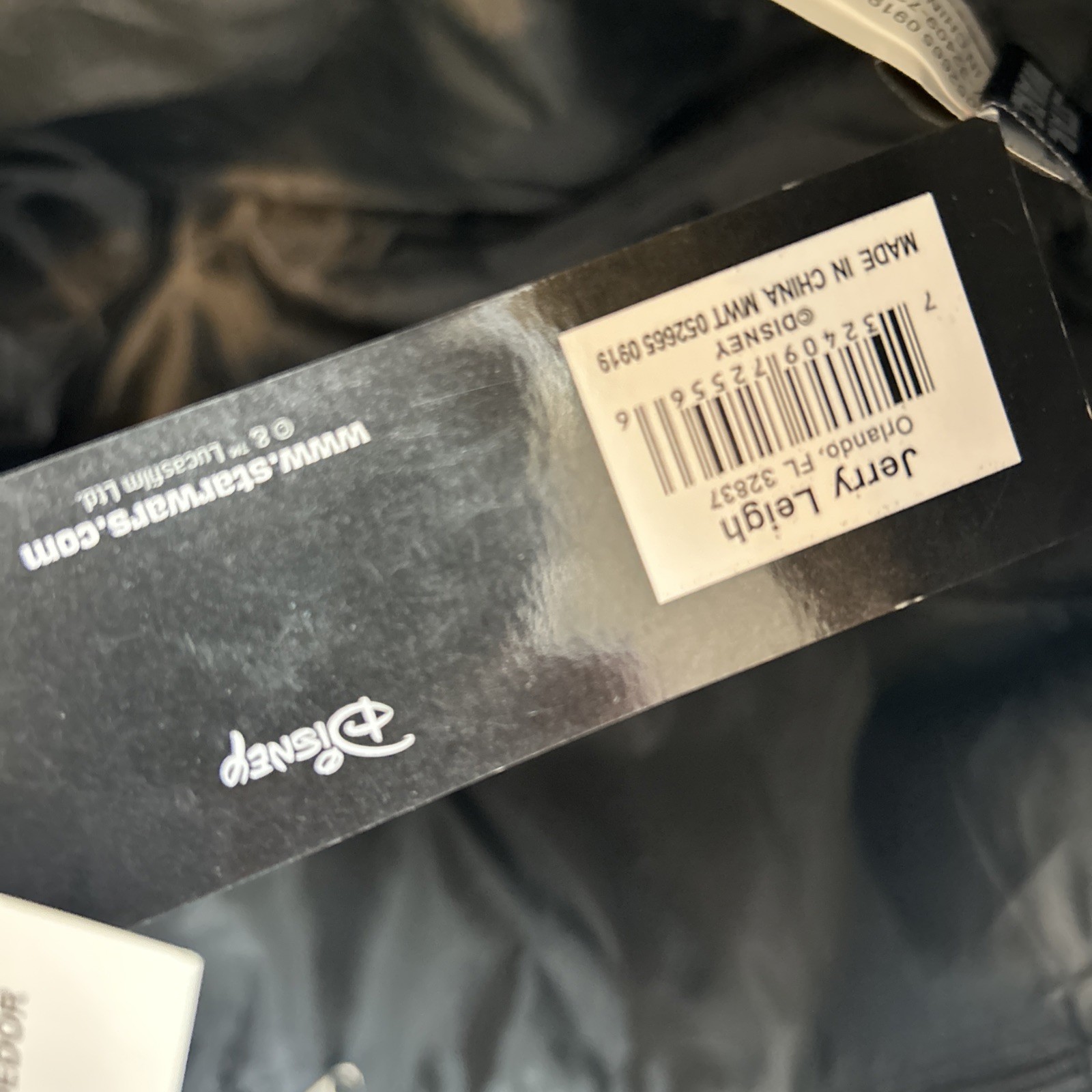 Star Wars Tote Handbag Zippered Lightweight Black and Gold Disney NEW with Tags