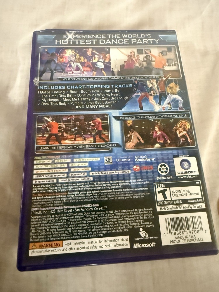 Microsoft Xbox 360 Kinect Bundle Includes Kinect Sensor Model 1414 w/ 2 Games