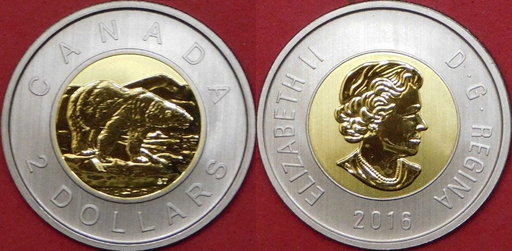 Specimen 2016 Canada 2 Dollars From Mint's Set