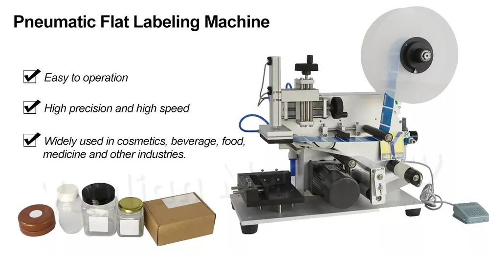 MT-60 Desktop Piston Flat Labeling Machine Square Box Jar Bottle Sticker express