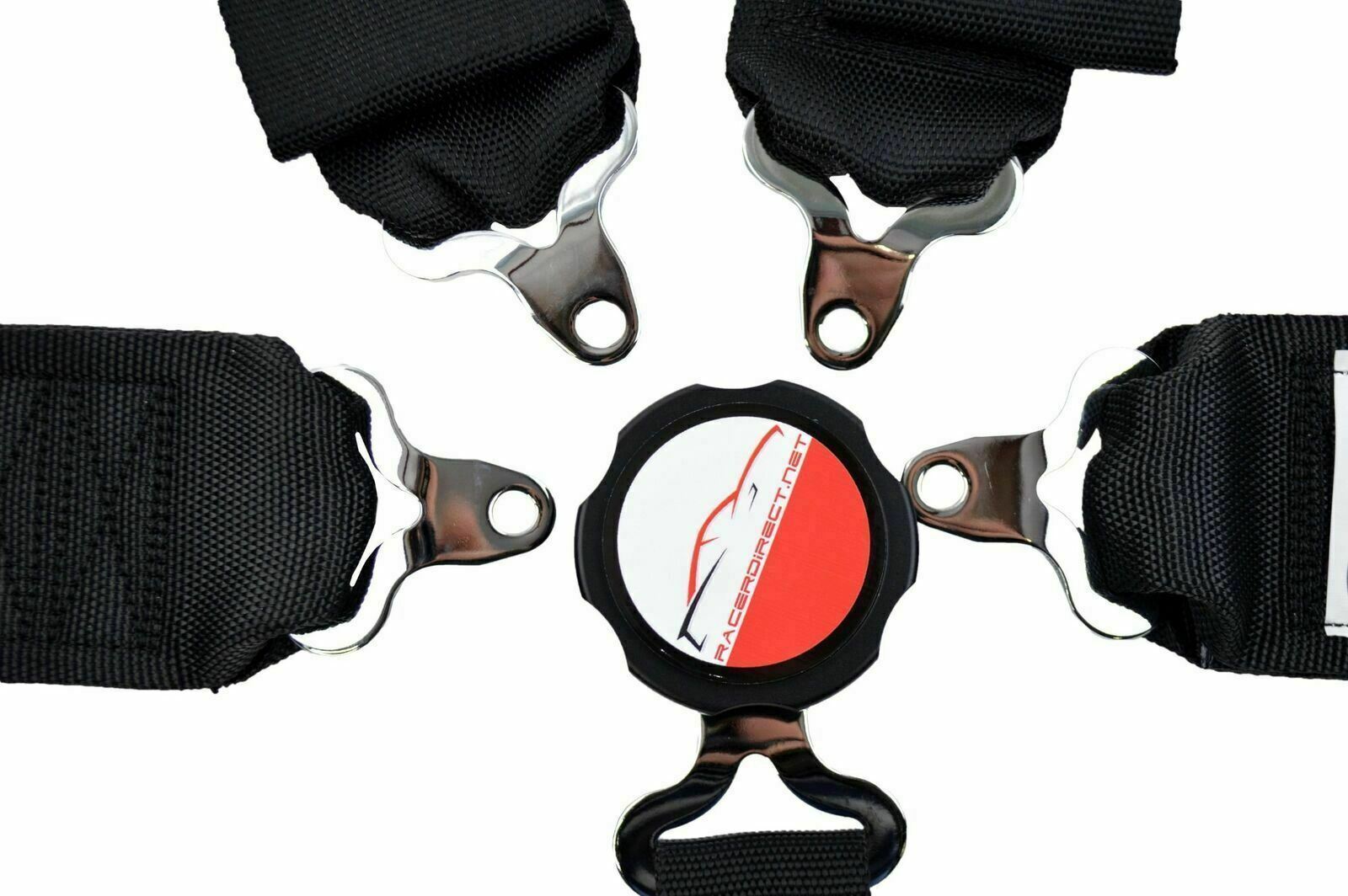 DRAGSTER RACE HARNESS SFI 16.1 5 POINT HANS U ROLL BAR MOUNT 3" CAM LOCK PULL UP