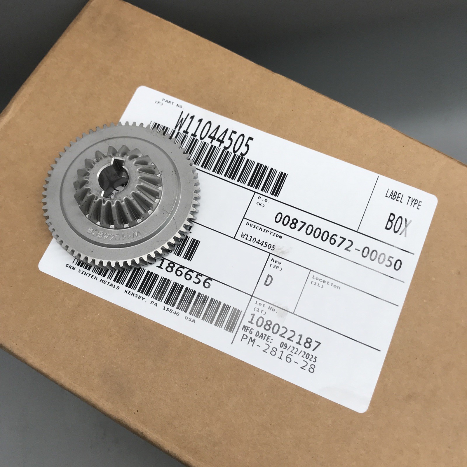 OEM Kitchen Aid Whirlpool Mixer Gear Food Processor Gear W11044505 New