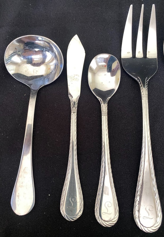 7 Cambridge stainless Flatware extra Serving pieces- Used