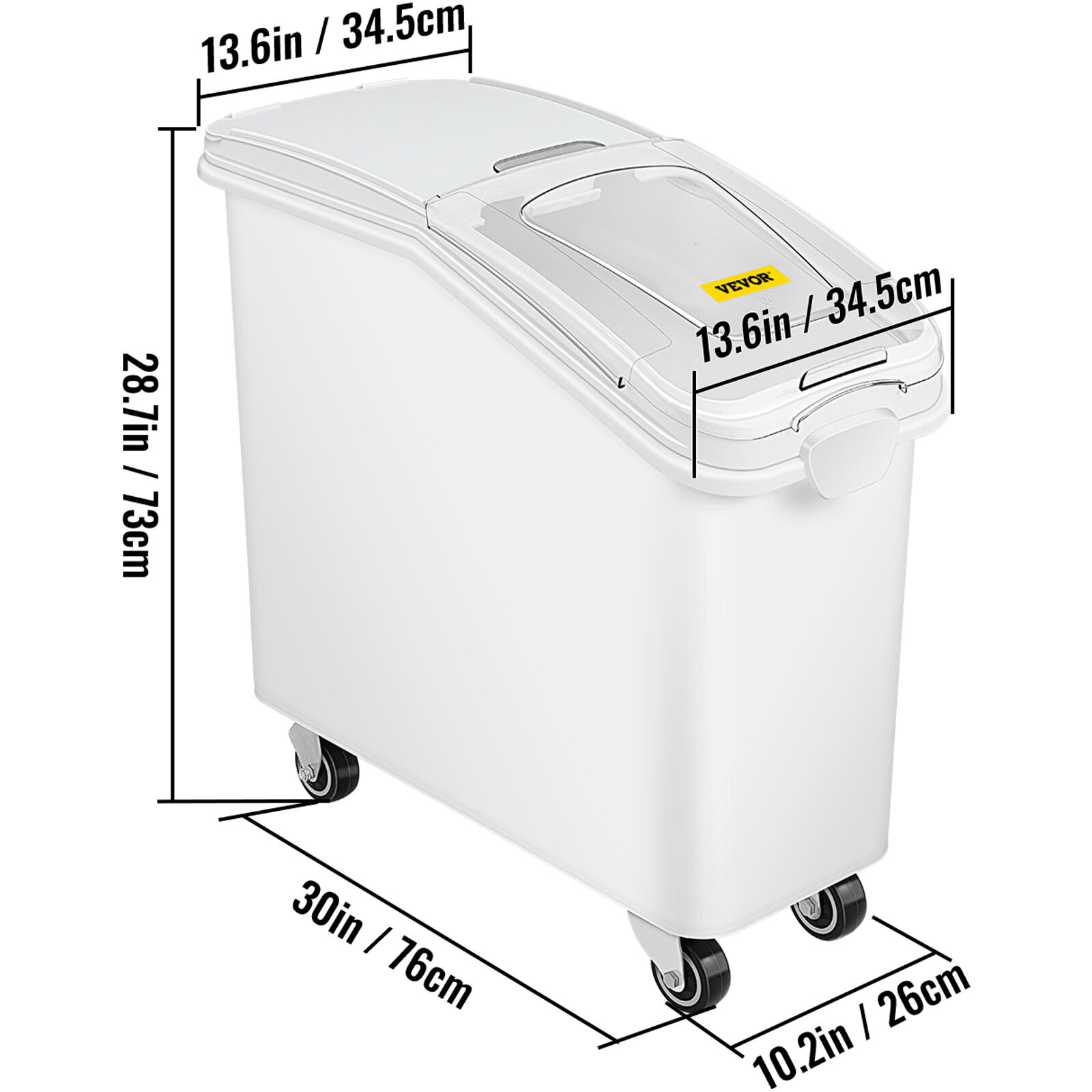 VEVOR 21 Gallon Ingredient Bin w/ Scoop Sliding Lid Commercial Food Storage